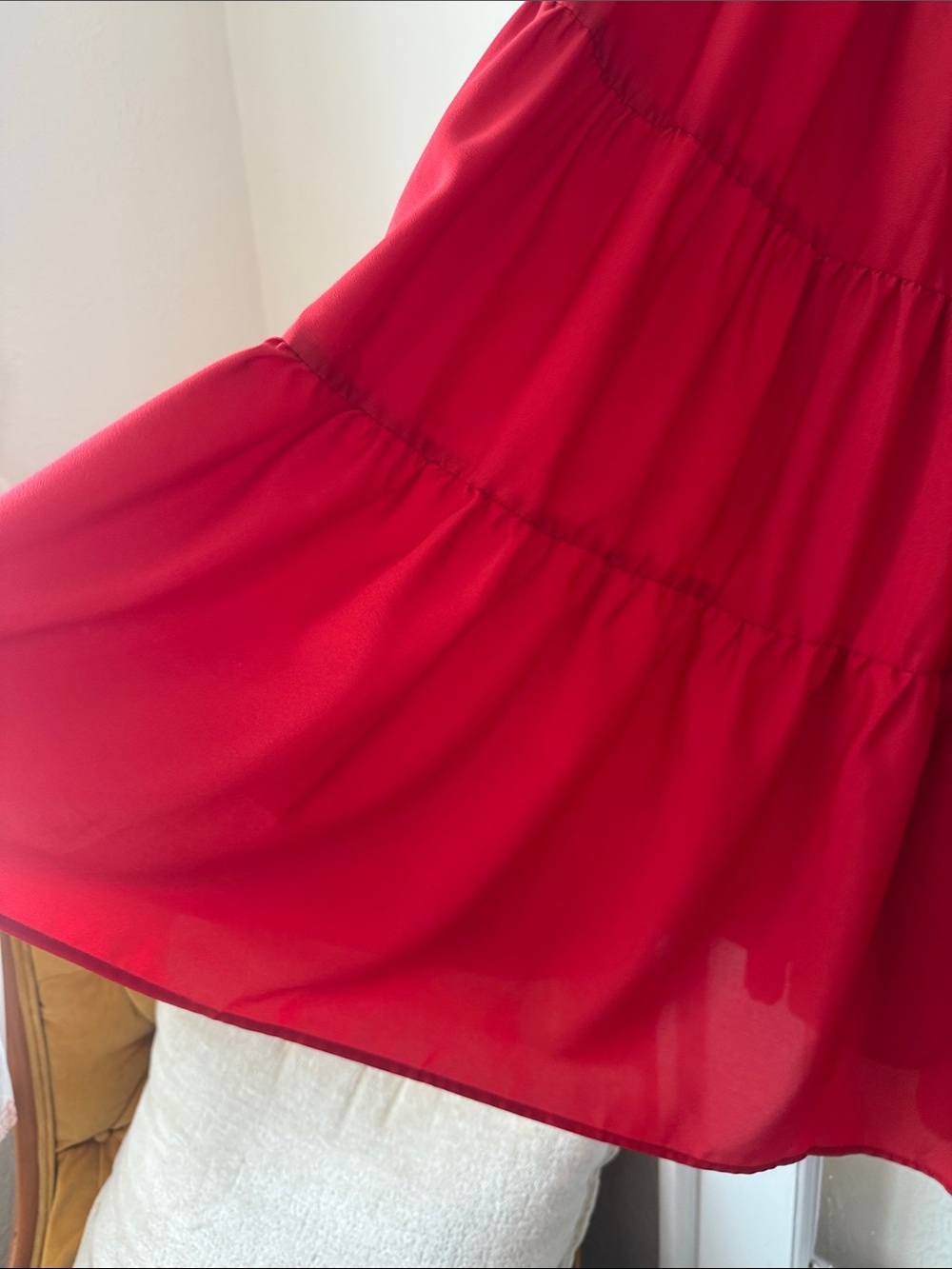 Lauren Ralph Lauren Red Tiered Maxi Skirt - Picture 6 of 10